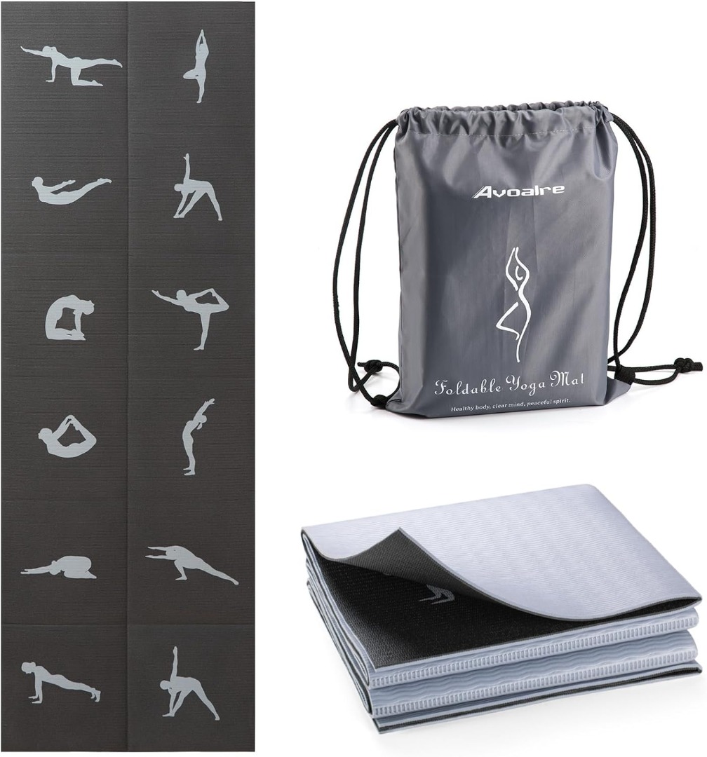 Yoga Mat for Women and Men, Non-Slip Instructional Mats for Printed Poses  for Beginner
