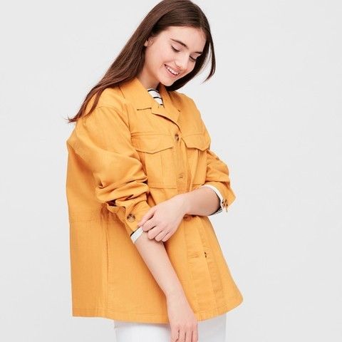 Uniqlo linen shop cotton shirt jacket