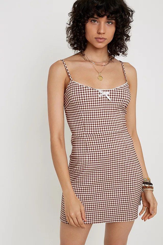 Gingham dress new arrivals bodycon