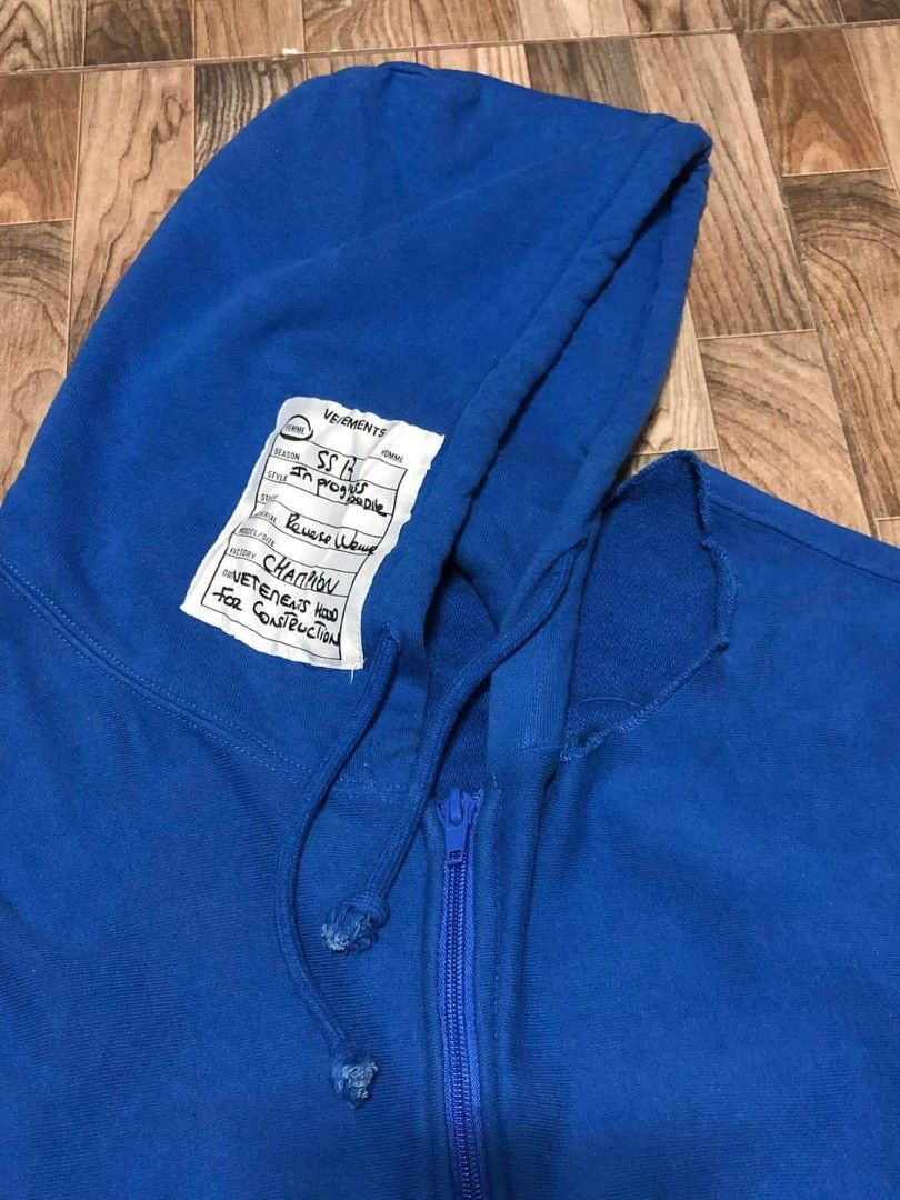 SS17 VETEMENTS X CHAMPION In Progress Hoodie Hooded Sweatshirt