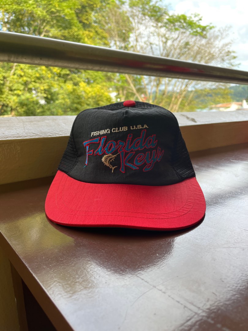 Vintage Florida Keys Fishing Club USA Trucker Cap, Men's Fashion