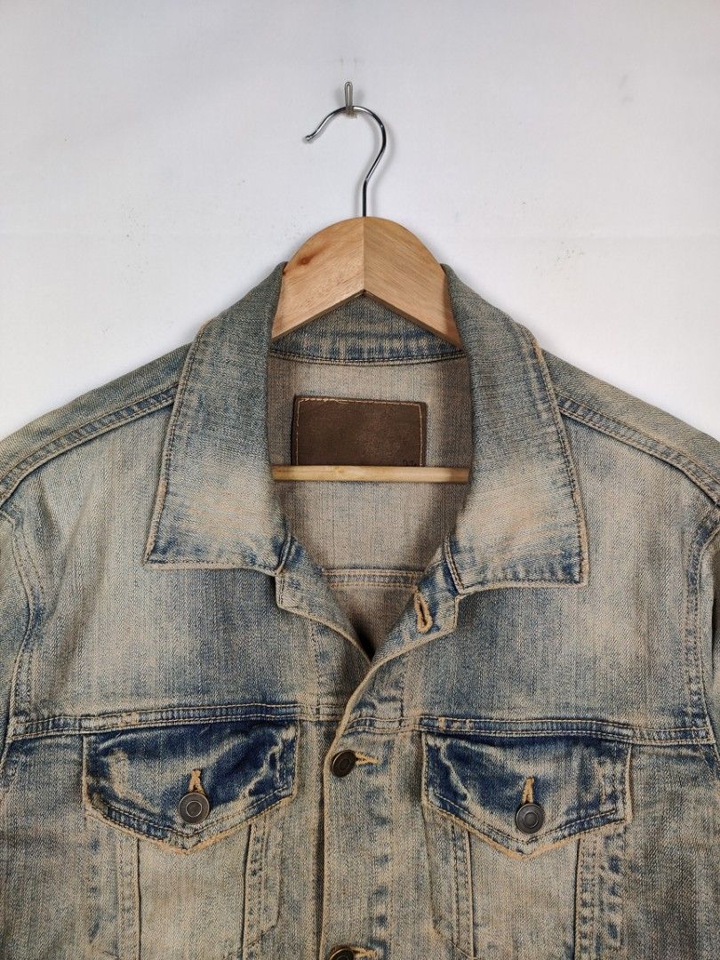 Vintage Rusty Distressed Japanese Brand Denim Jacket Women s