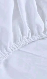 White Cotton QUEEN size Fitted Bed Sheet