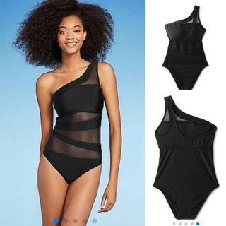 (XS) SHADE AND SHORE ASSYMETRICAL ONE SHOULDER ONE PIECE SWIMSUIT