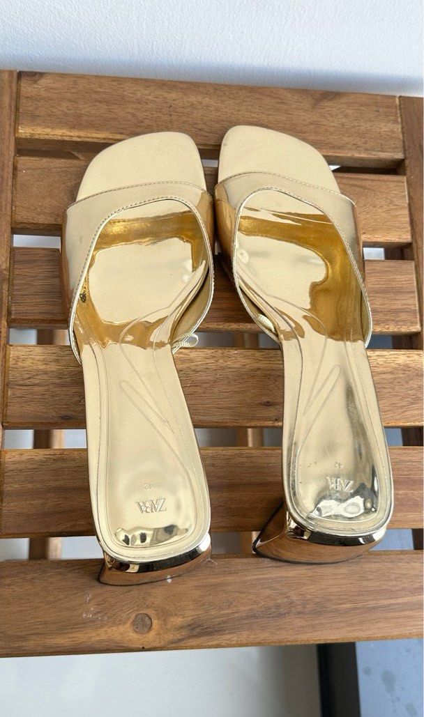 Zara gold mules on sale
