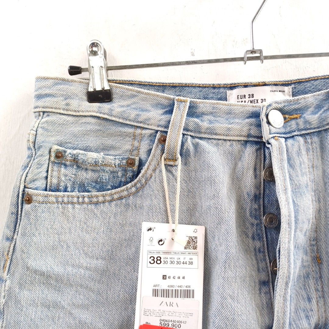 ZARA MAN CELANA PENDEK DENIM BARU ASLI ORIGINAL, Fesyen Pria