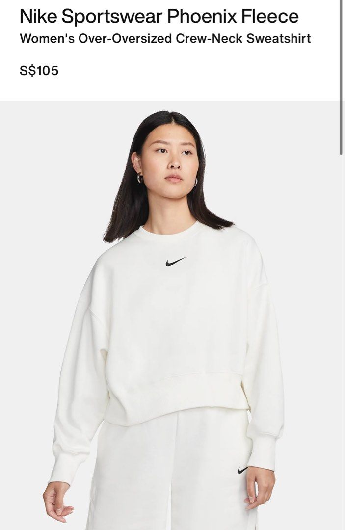 Nike Sportswear Phoenix Fleece Women's Oversized Crew-Neck Sweatshirt.