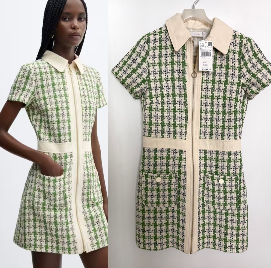 139.90 MANGO TWEED DRESS WITH ZIP Women s Fashion Dresses