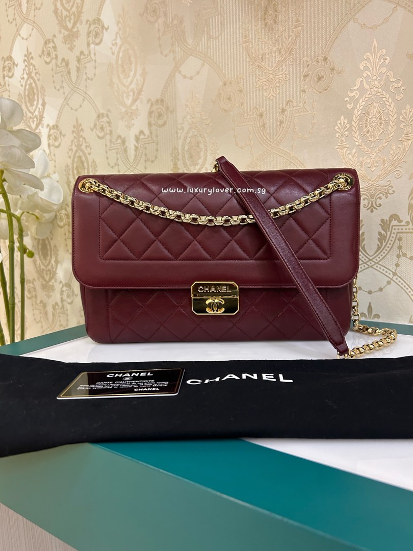 Chanel burgundy bag 2018 discount