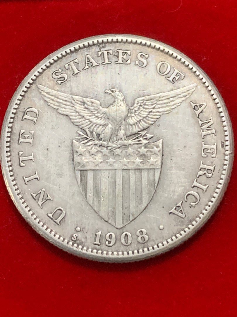 1908-one-peso-us-philippines-antique-silver-coin-hobbies-toys