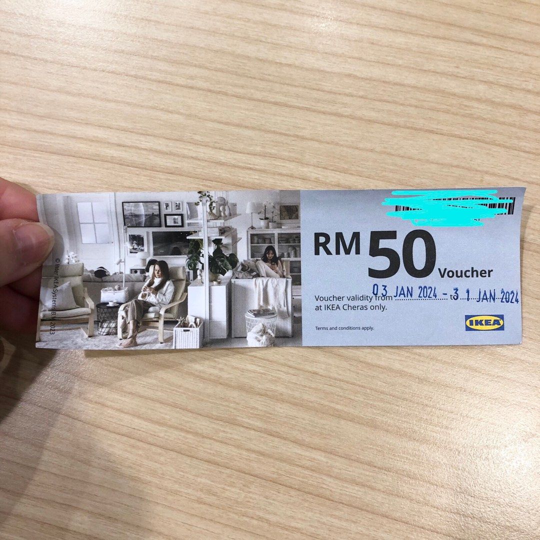 1 x IKEA Cheras RM50 voucher, Tickets & Vouchers, Vouchers on Carousell