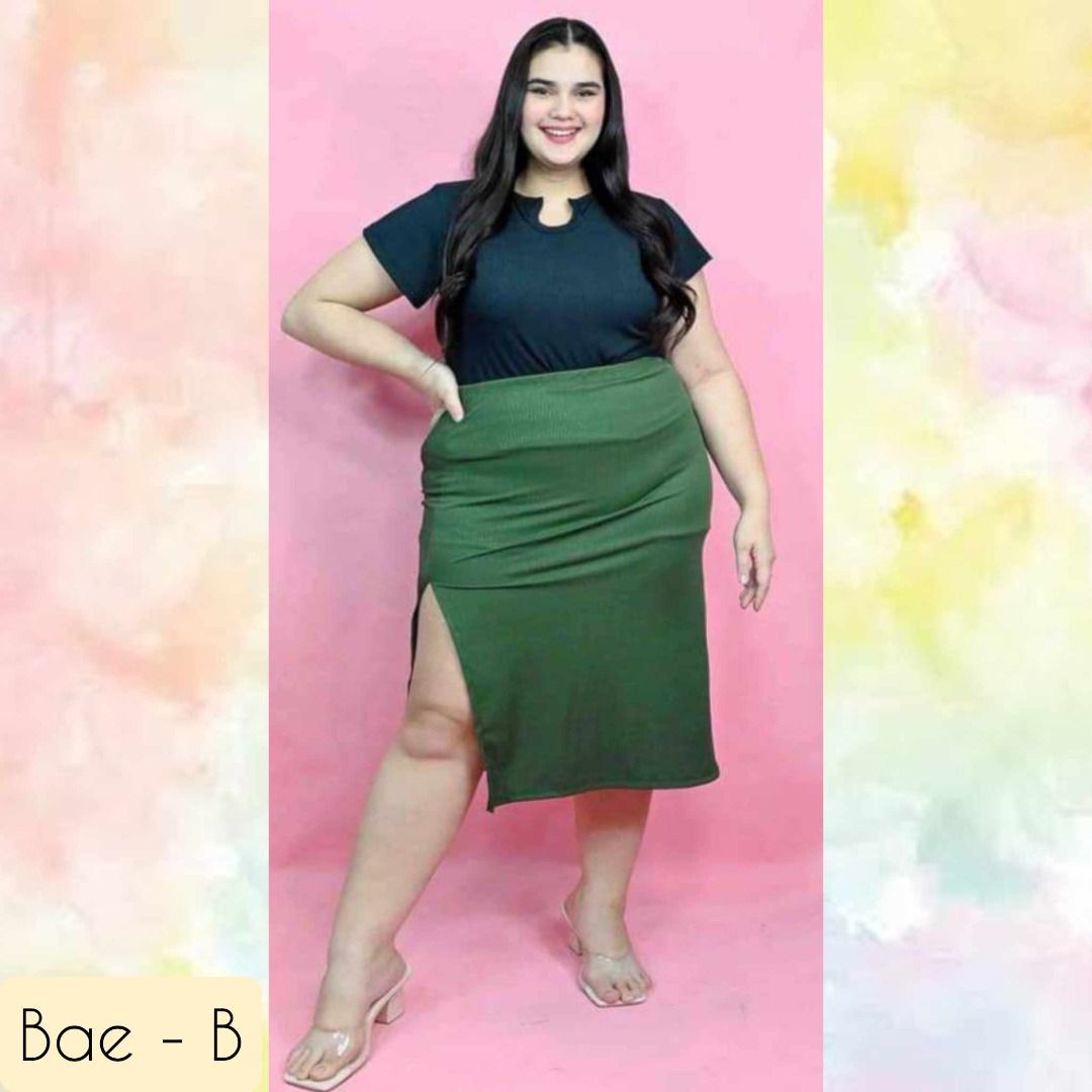 3XL TO 4XL Bae Plus Size High Waist Midi Pencil Skirt with Slit Women s Fashion Bottoms Skirts on Carousell