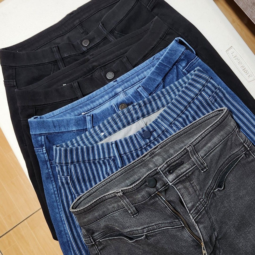 Buy 1 Take 4 - Uniqlo Pants - Small (Category: Jeans) located in Muntinlupa City. Submitted by mce_curates (Listing ID 1279013707, Image 1). Description: Uniqlo Pants in Small Jeggings and Jeans 1 black full length 1 black cropped 1 denim cropped 1stripes cropped 1 black highwaist denim full length, 25 waistline Rfs: doesn't fit anymore.
