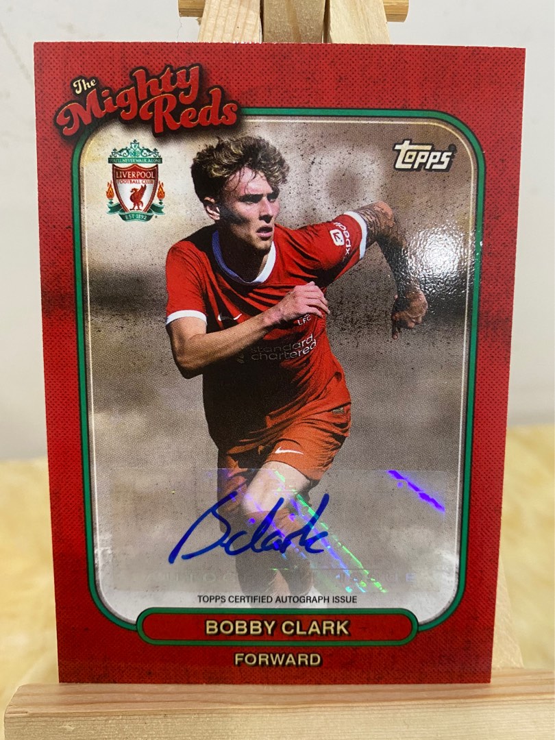 利物浦簽字卡Topps Liverpool Team Set Autograph Card Bobby Clark 