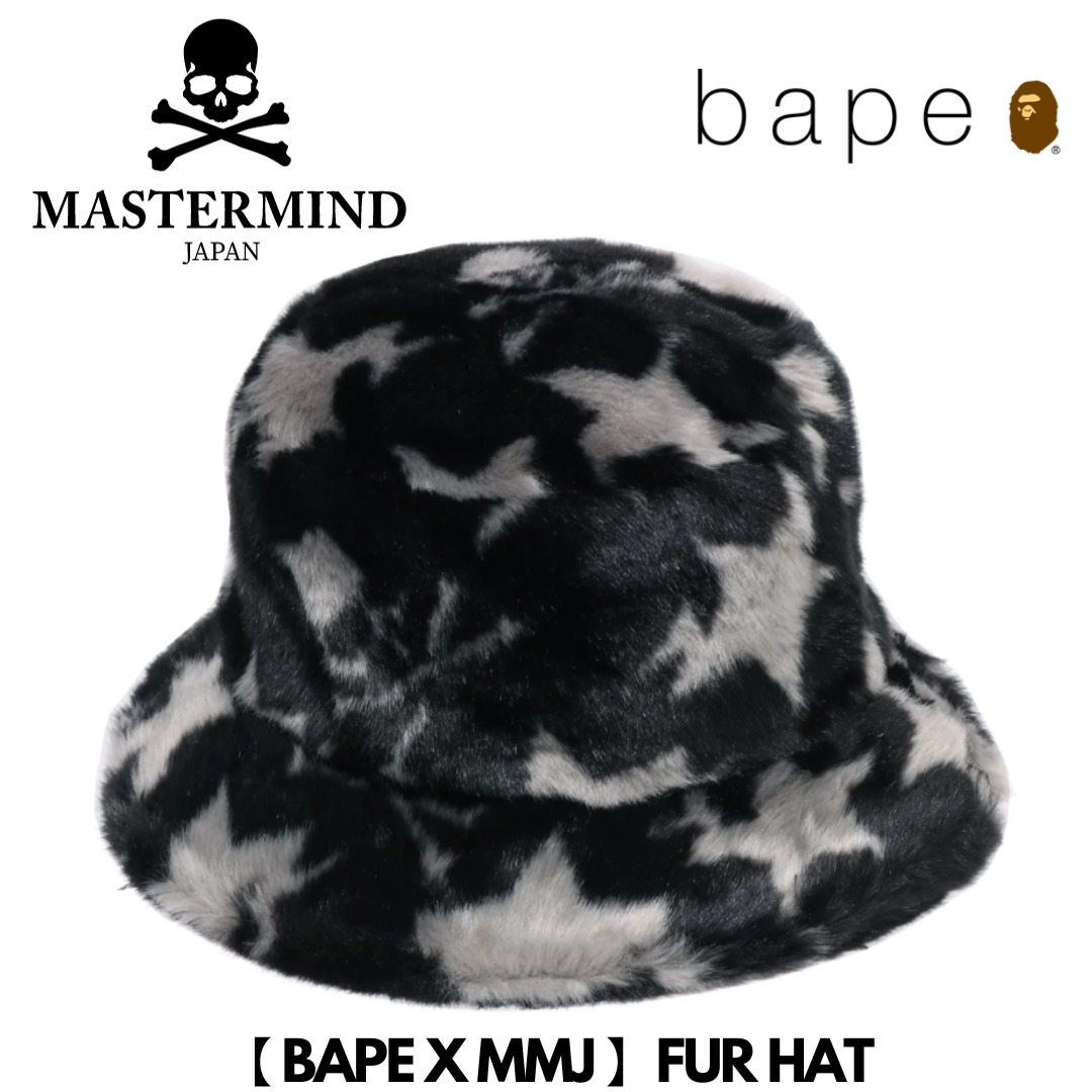 ??日本代購A BATHING APE BAPE x MMJ Mastermind JAPAN FUR HAT 1K23 