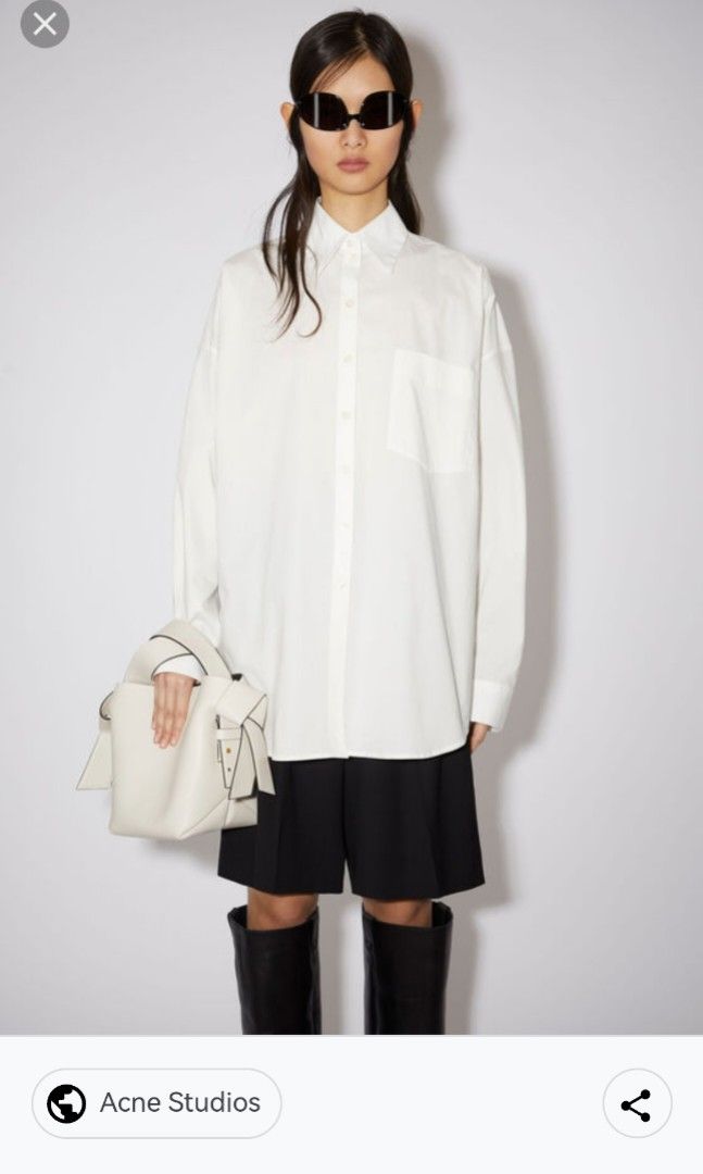 ACNE STUDIOS WHITE COTTON LONGSLEEVE SHIRT (Category: Longsleeves) located in Donsol. Submitted by saksthriftavenuebyluckymaria8 (Listing ID 1279090478, Image 1). Description: Size 50 fits L Chest 20in Length 29in Armhole 10in Shoulder 17in Excellent condition Cotton front collar and sleeves - not stretchable Back-- cotton nylon elasthane stretchable. Made in Romania.