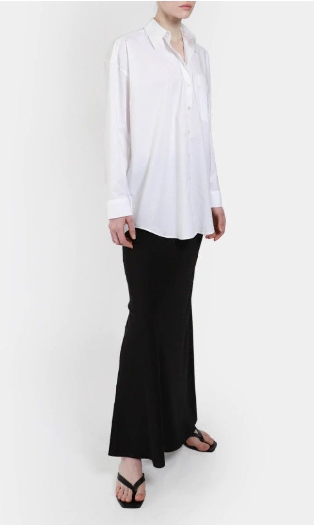 ACNE STUDIOS WHITE COTTON LONGSLEEVE SHIRT (Category: Longsleeves) located in Donsol. Submitted by saksthriftavenuebyluckymaria8 (Listing ID 1279090478, Image 2). Description: Size 50 fits L Chest 20in Length 29in Armhole 10in Shoulder 17in Excellent condition Cotton front collar and sleeves - not stretchable Back-- cotton nylon elasthane stretchable. Made in Romania.