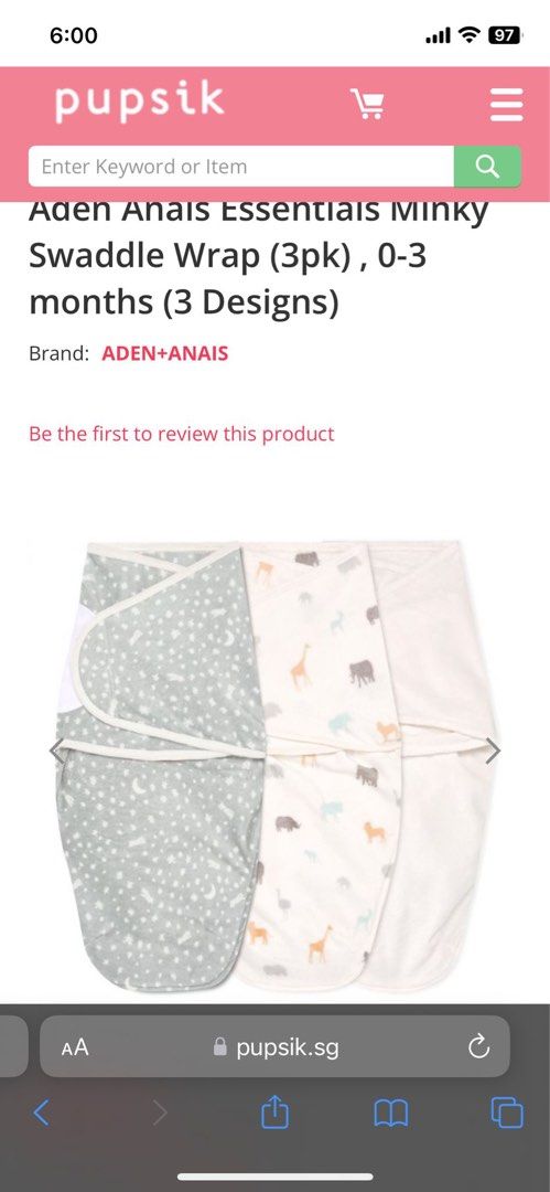 Aden Anais Essentials Minky Swaddle Wrap Velcro