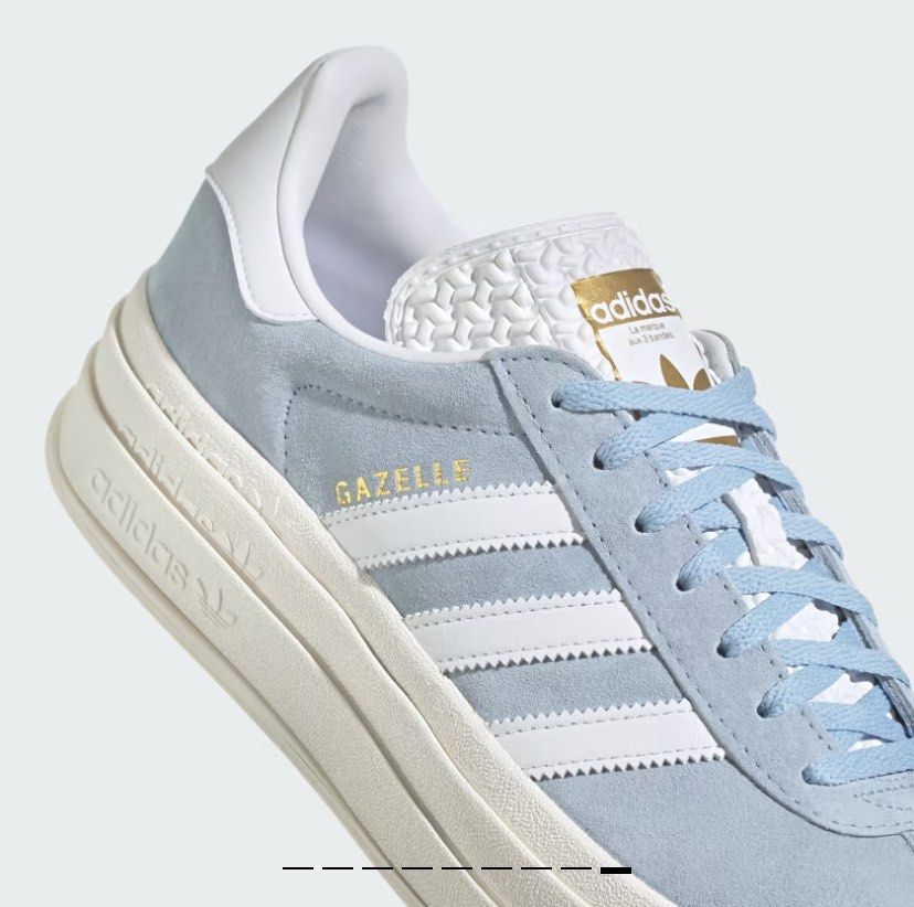 SOLD! Satellite Stompers Adidas Gazelle Bold Blue & Gold Size 8 US Size 6.5  UK Women's Concert Shoes, Women's Fashion, Footwear, Sneakers on Carousell