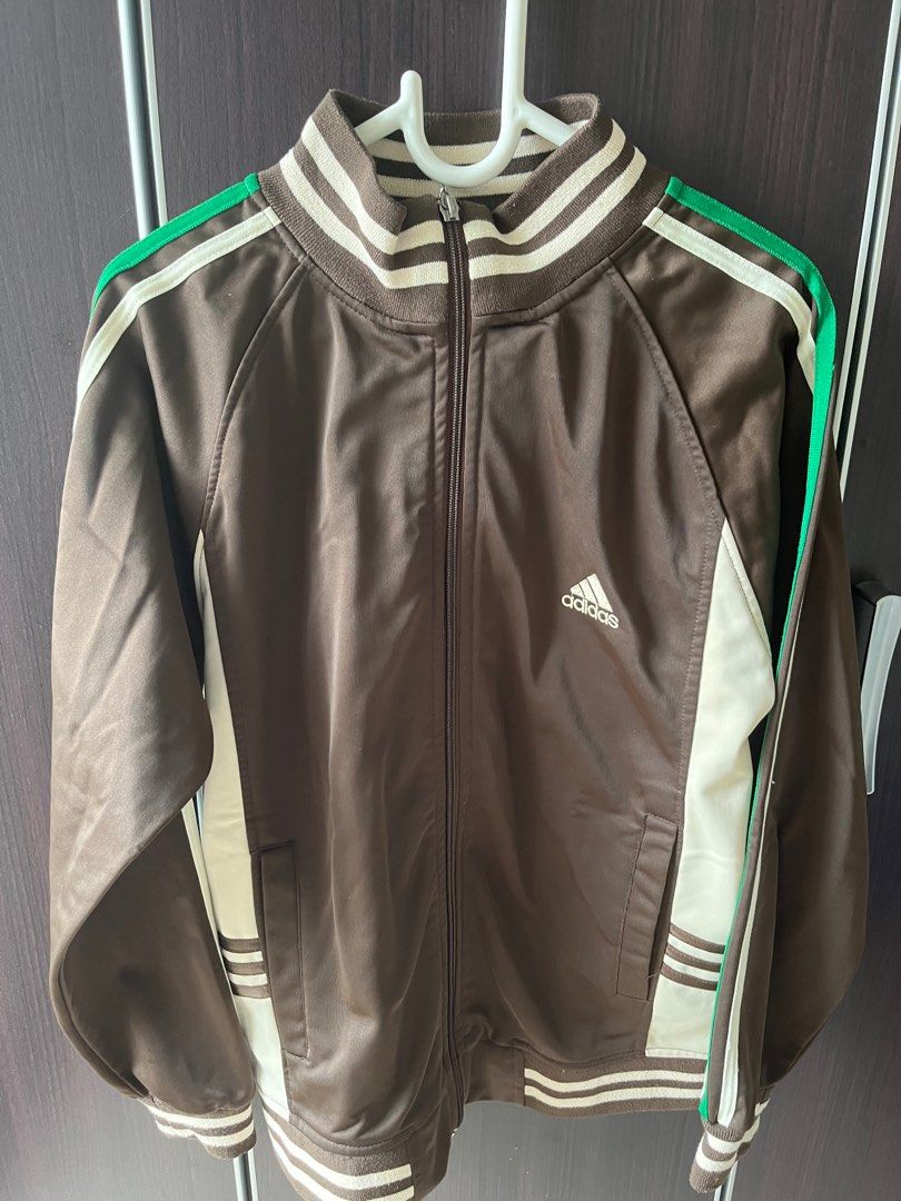 Adidas Track Jacket Brown Green Men s Fashion Coats Jackets
