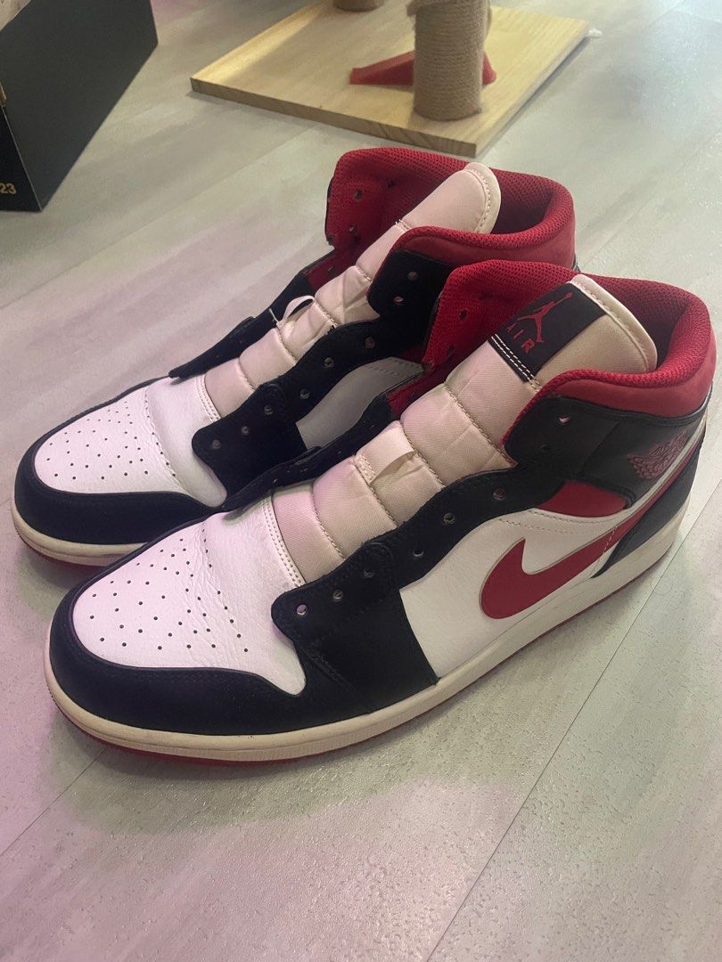 Air jordan 1 mid outlet leather