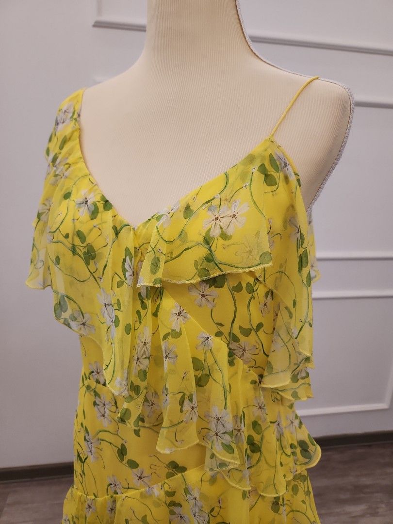 Alice Olivia Yellow Floral Dress Women s Fashion Dresses