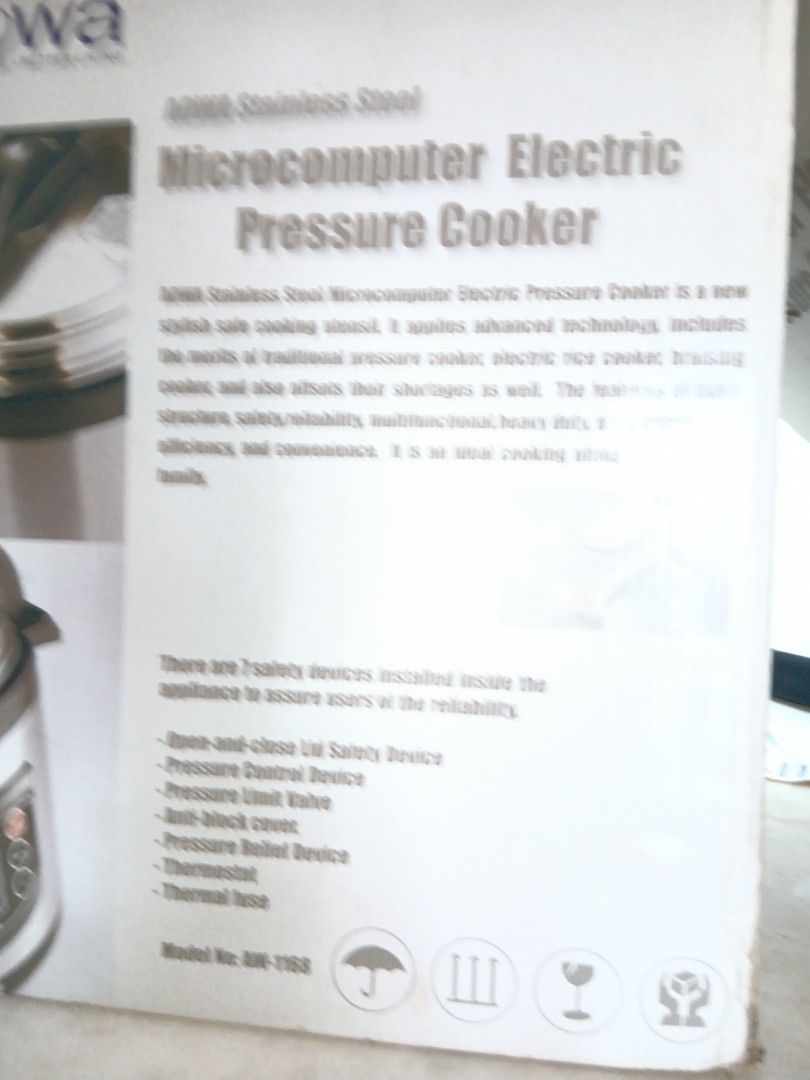 Aowa AW1168 Digital pressure cooker 5 Litres multi function cooker 900