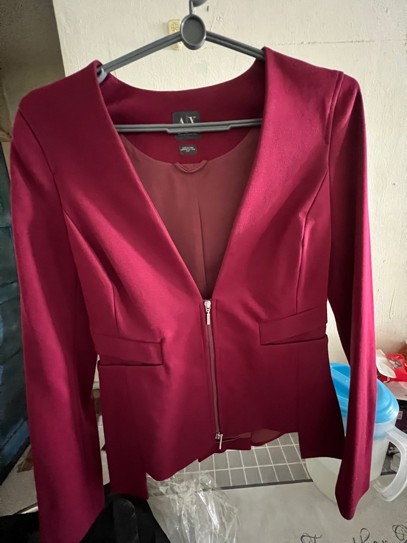 red armani suit