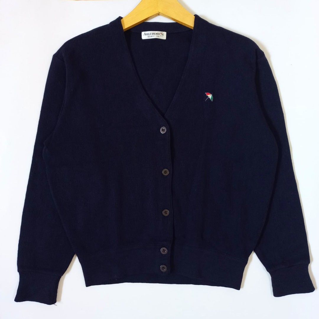 ARNOLD PALMER Dark Navy Cardigan Knit Fesyen Wanita Pakaian