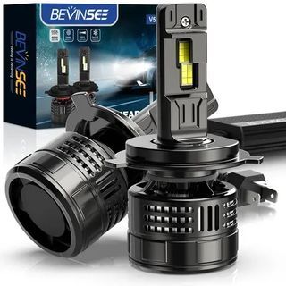 Bevinsee V Series 200W 45000LM/Pair H4 Led Headlight Bulb 6000k Super Bright White Comp. H4 Cars and Motorcycle Headlight