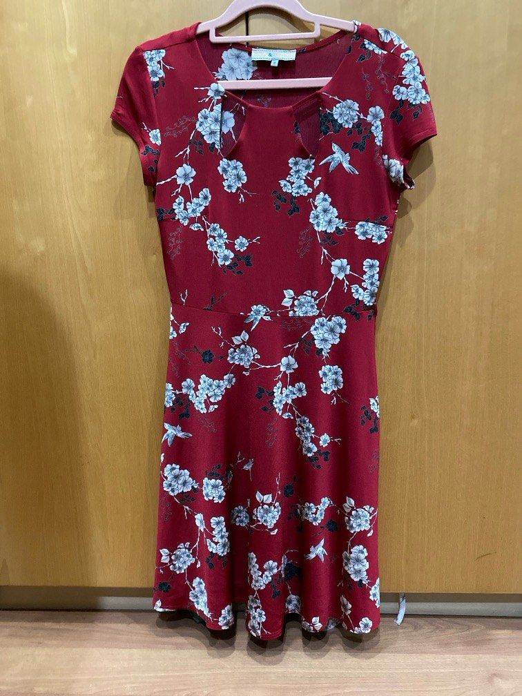 Billie Blossom Red Cut Out Dress Women s Fashion Dresses Sets Dresses on Carousell