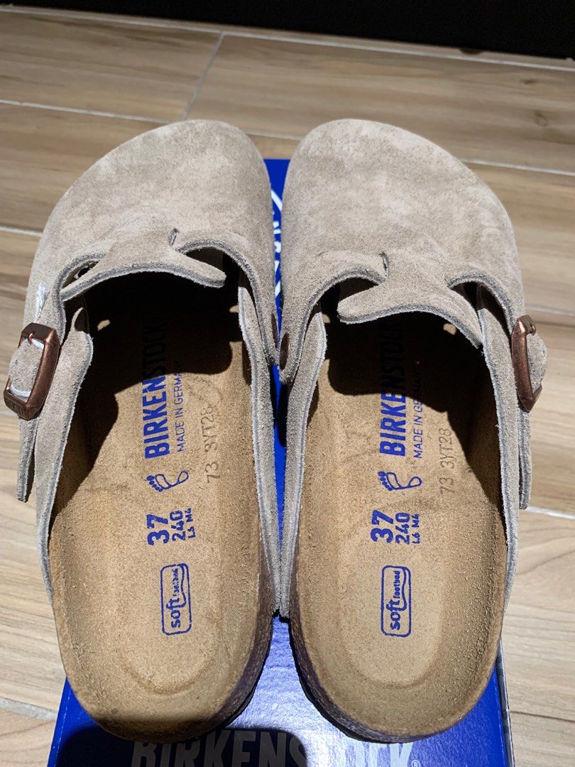 Eu37)Birkenstock Boston Regular Wide Soft Bed Suede Taupe 37