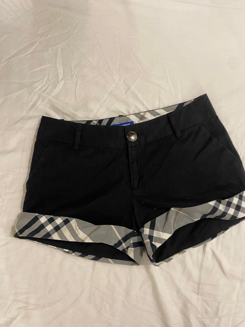 Black Burberry blue label shorts