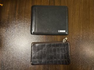 Black wallet and coin purse