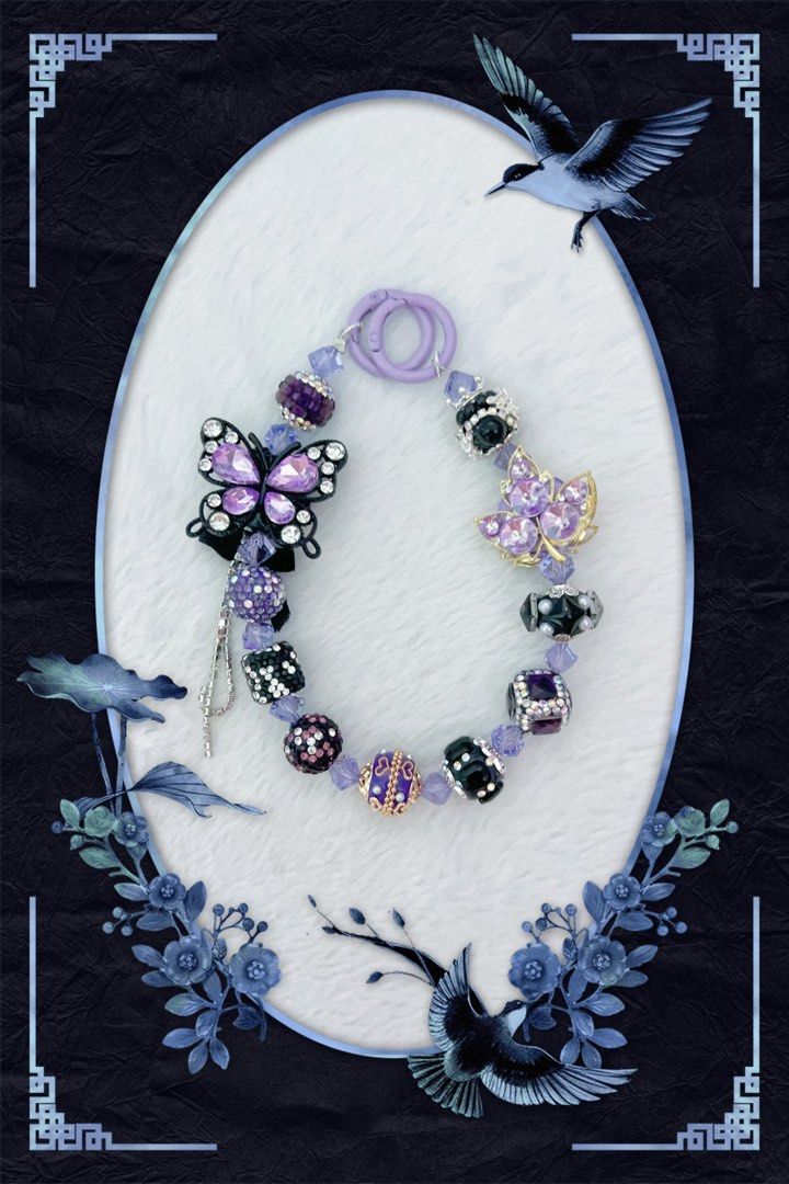 Black purple butterfly charm Women s Fashion Watches