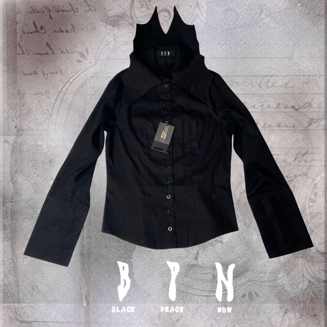 BLACK PEACE NOW 開襟シャツ 平成 vkei y2k ゴス BLACK PEACE NOW 開襟シャツ 平成 vkei y2k ゴス BLACK PEACE