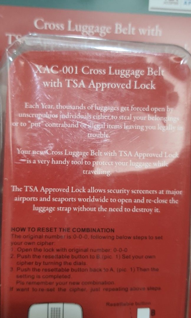 BRAND NEW Luggage Belt TSA, Hobbies & Toys, Travel, Travel Essentials