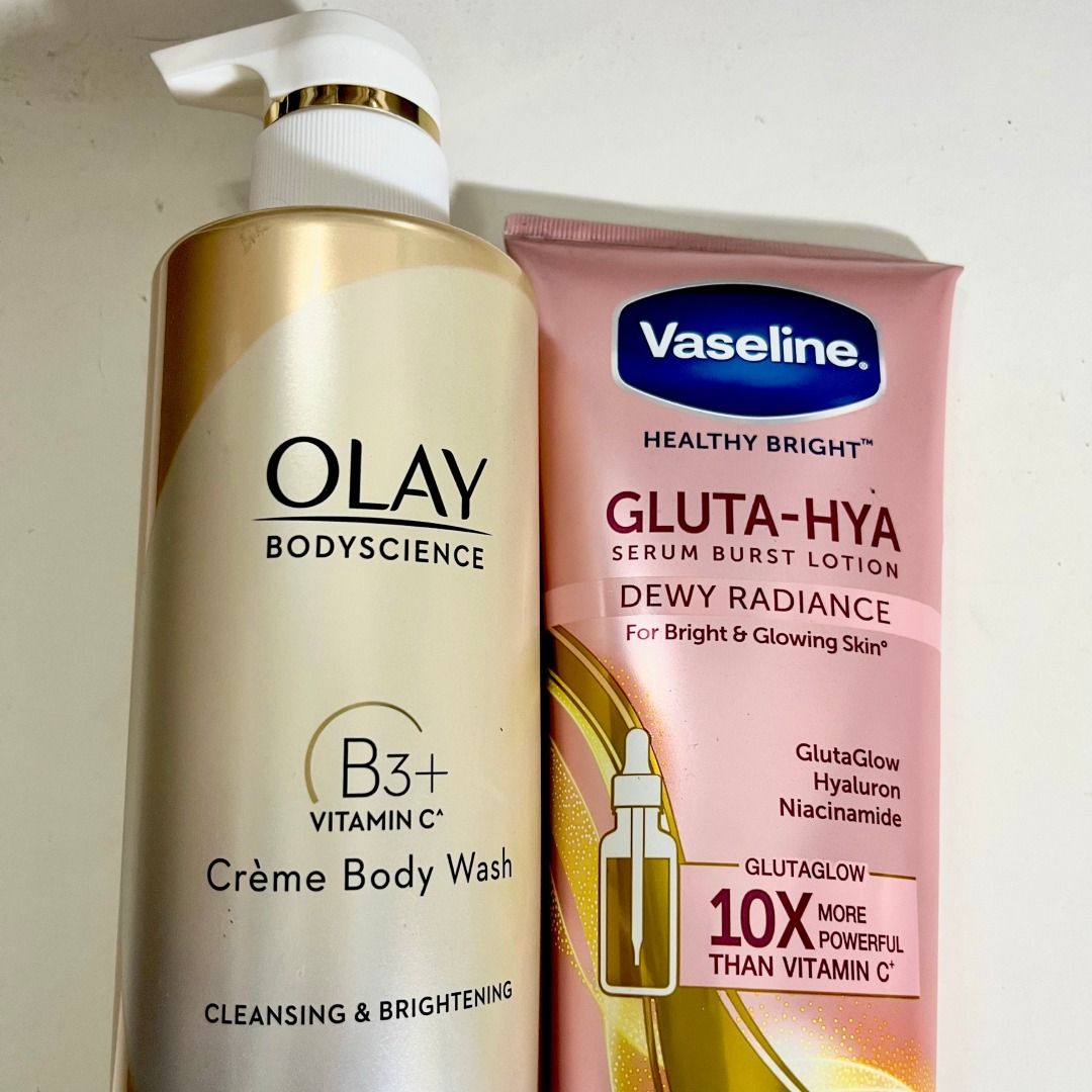 BUNDLE SALE Olay Body Science Body Wash Cleansing and Brightening (500mL) PLUS Vaseline Healthy