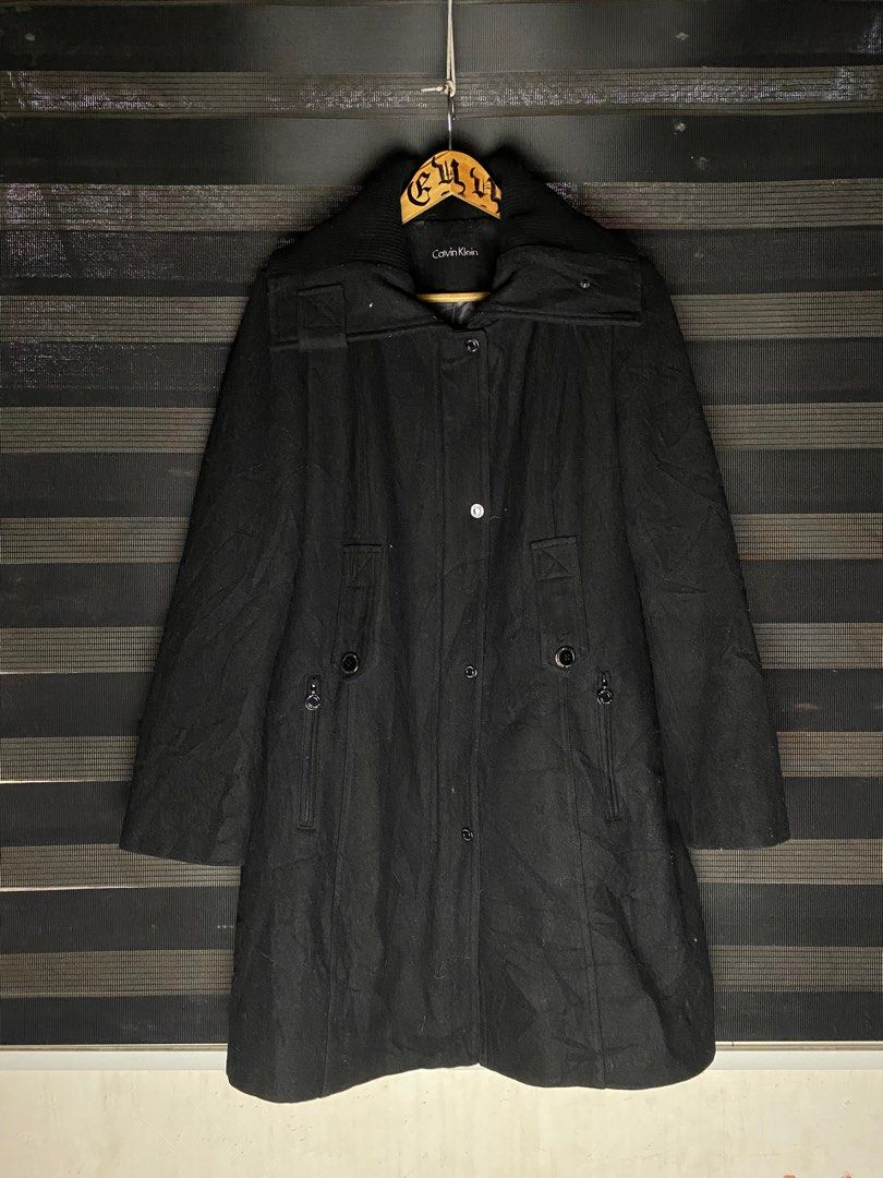 Calvin klein discount black trench coat
