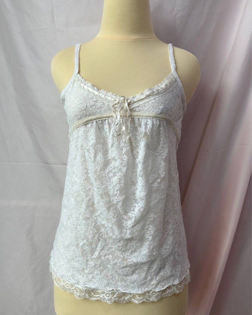 Blossom Lace Cami Bustier Top in White - Retro, Indie and Unique Fashion