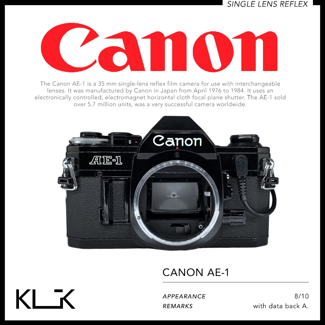 Canon AE1, Photography, Cameras on Carousell