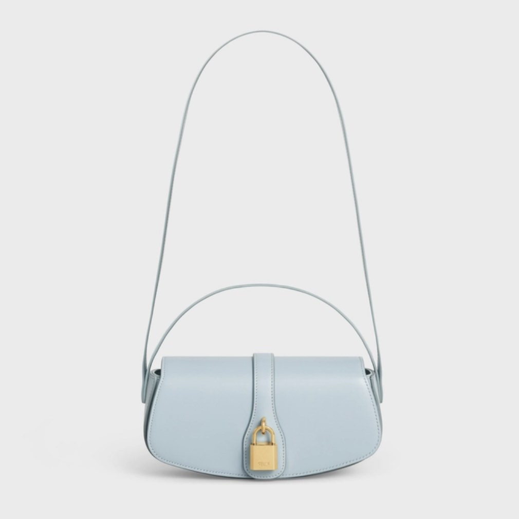 CELINE CLUTCH ON STRAP TABOU IN SMOOTH CALFSKIN ICE BLUE Luxury