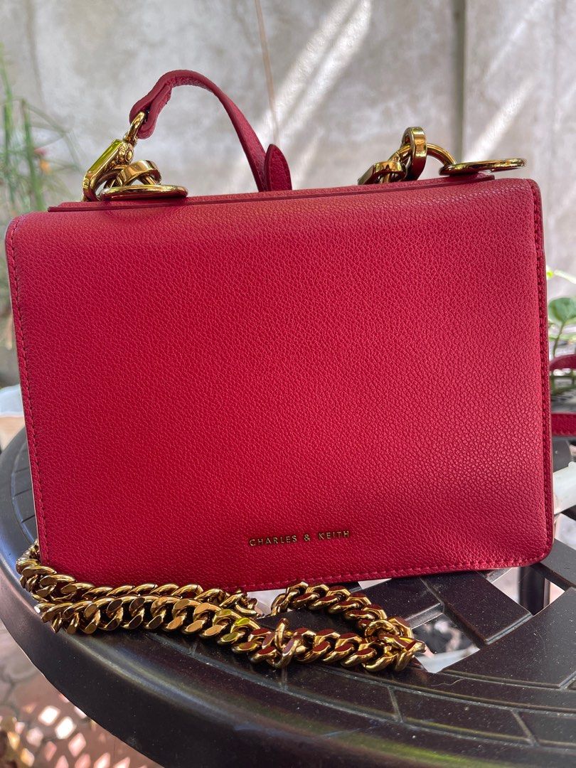 Charles And Keith Red Sling Bag First Copy Tas Charles Charles And