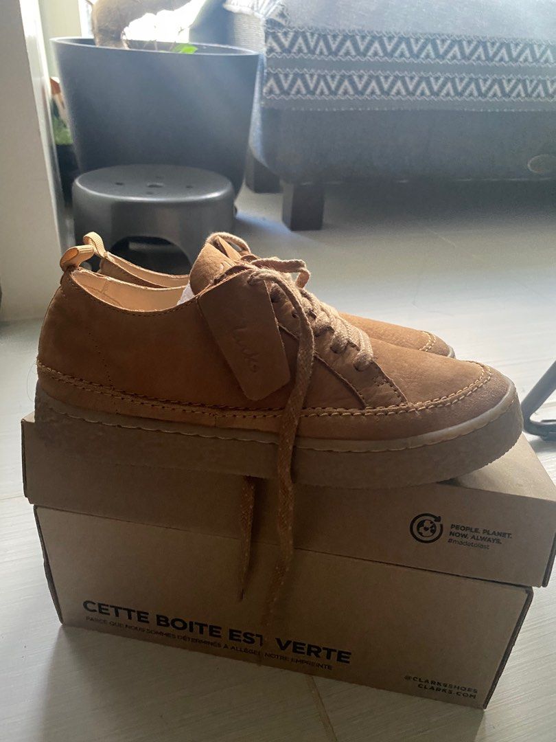 Clarks Barleigh Lace Light Tan Nubuck (Category: Sneakers) located in Mandaluyong City. Submitted by bookmarkdown (Listing ID 1279062874, Image 1). Description: Used once for 8 hours. Bought for P9450 late last year — see photos Rfs: decluttering.