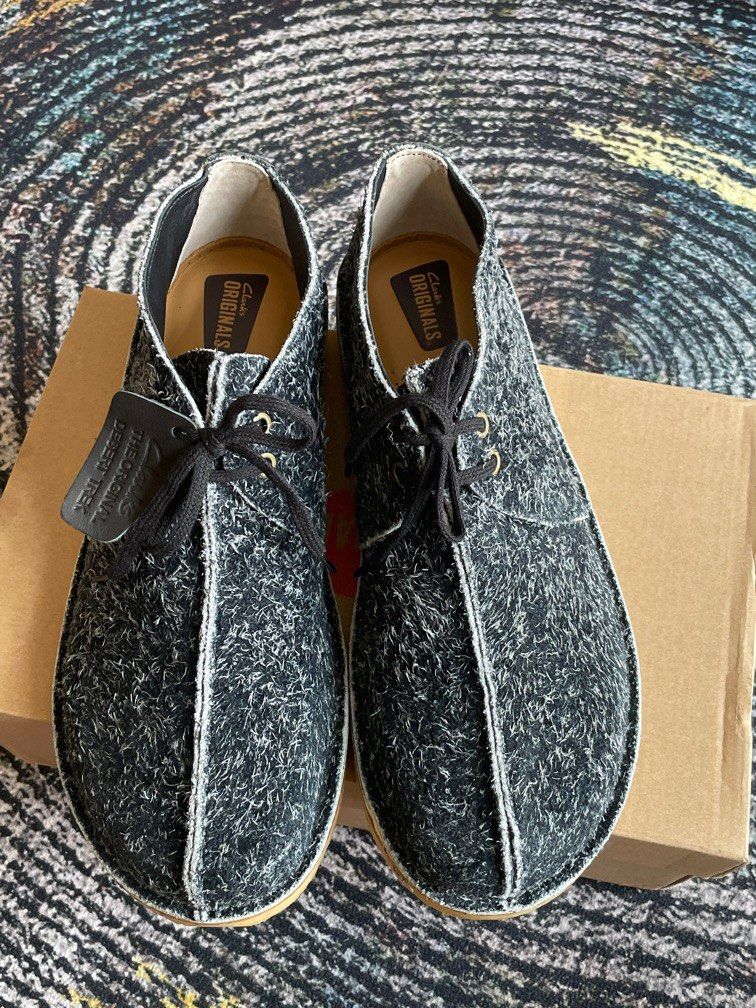 Clarks originals desert trek black suede on sale