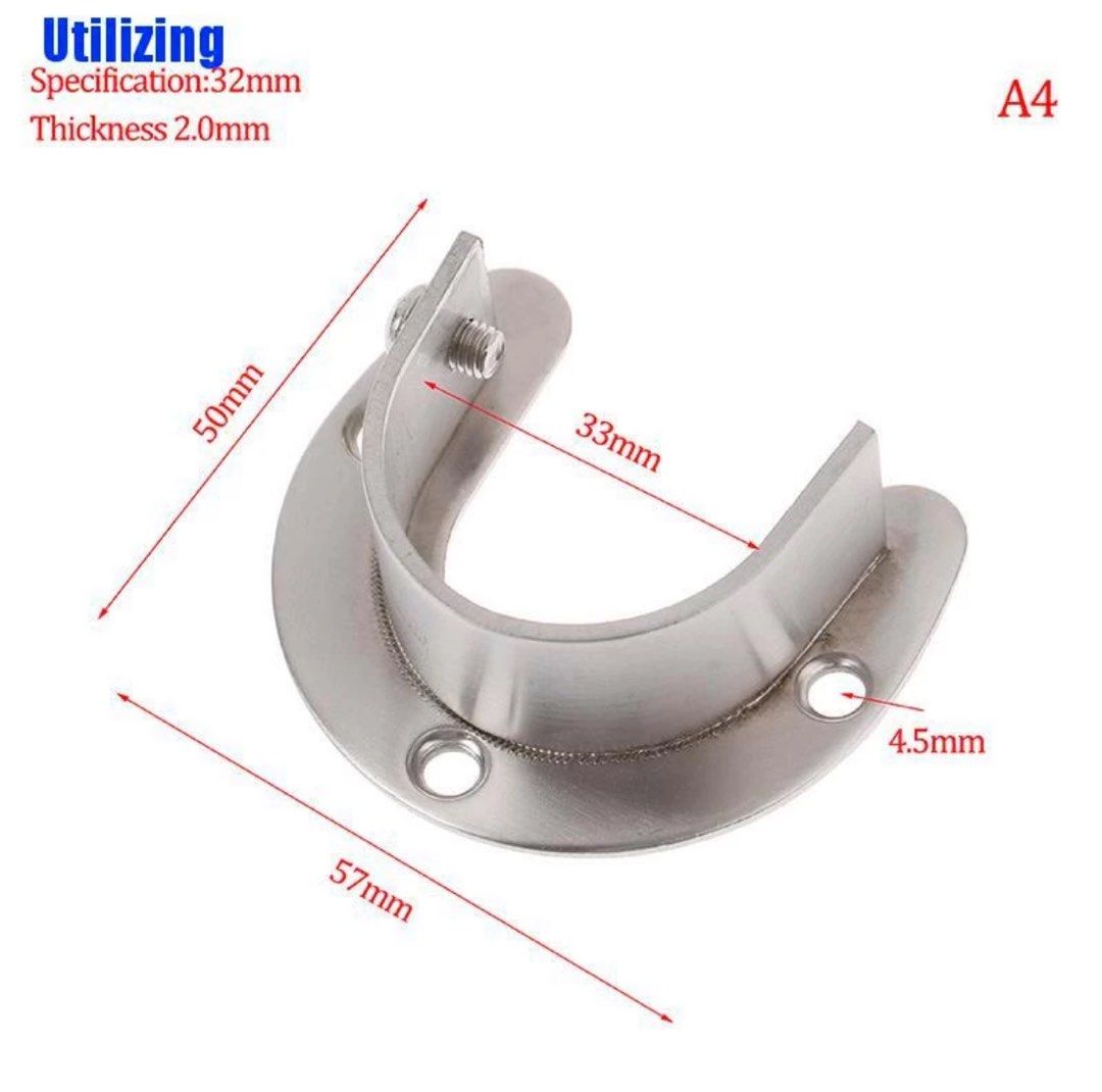 Closet wardrobe rod end support brackets, Furniture & Home Living, Home ...