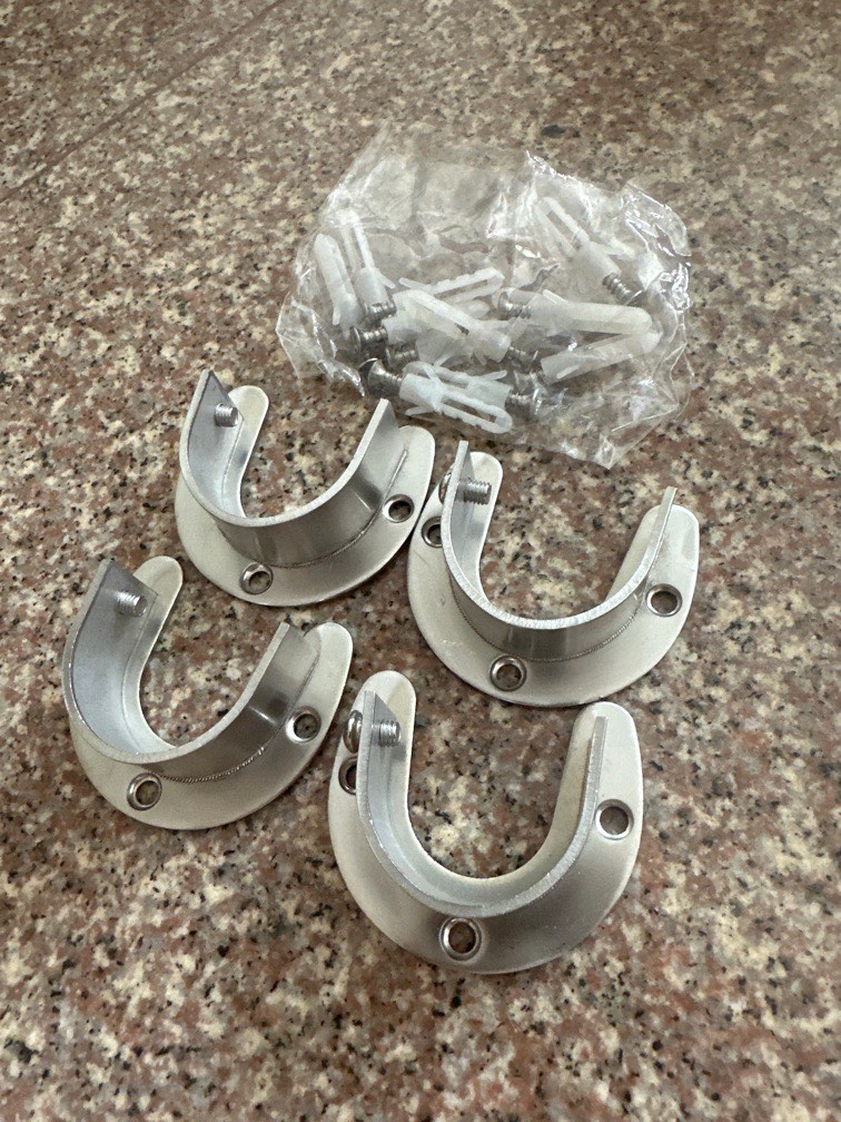 Closet wardrobe rod end support brackets, Furniture & Home Living, Home ...