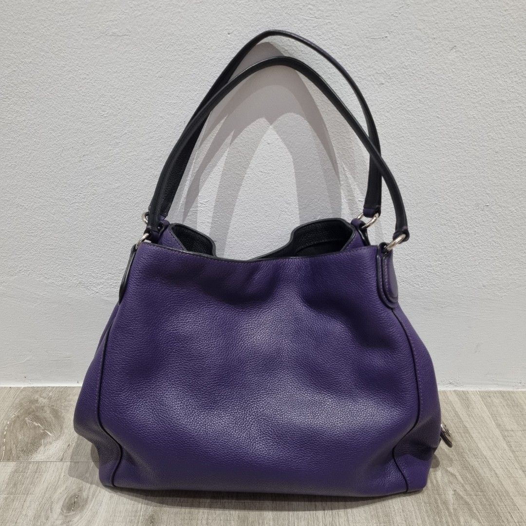 Coach Bag Purple Coach Handbag Leather Bag 3 Compartments GENUINE AUTHENTIC Well maintained cleaned
