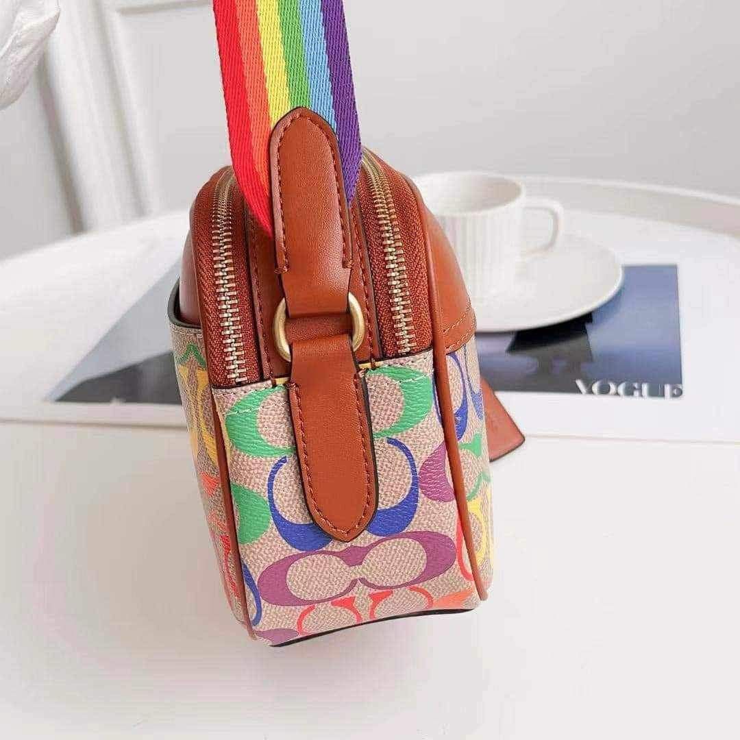 Graham crossbody in rainbow signature canvas 2025