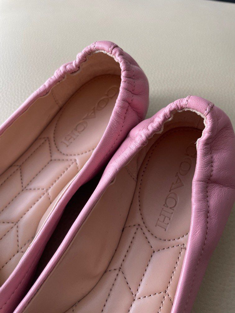 Coach pink flats sale